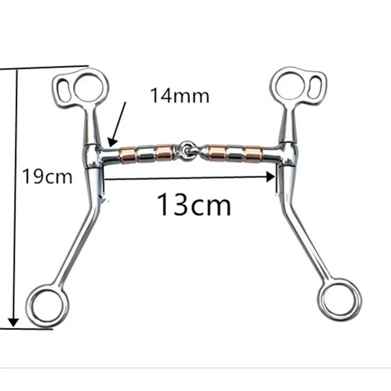 Western Bit Equipment Long Shank Copper Roller Mouth Stainless Steel Training Horse Bit 5 Inches 13cm