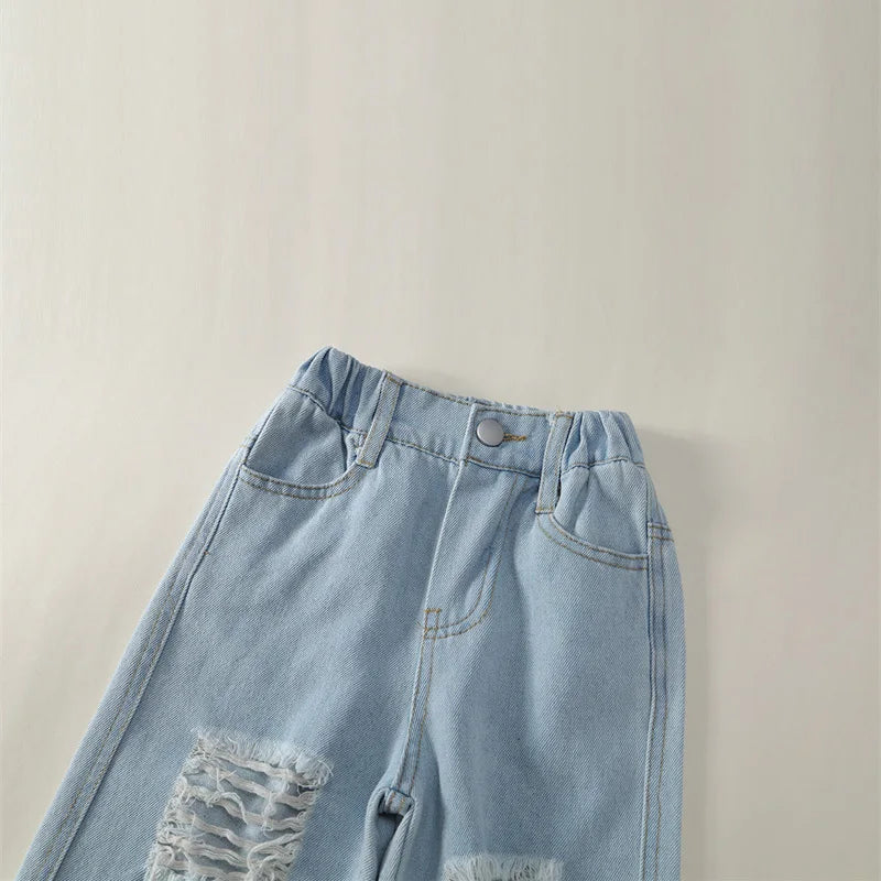 Baby Spring Jeans for Boys Elastic Waist Denim Pants