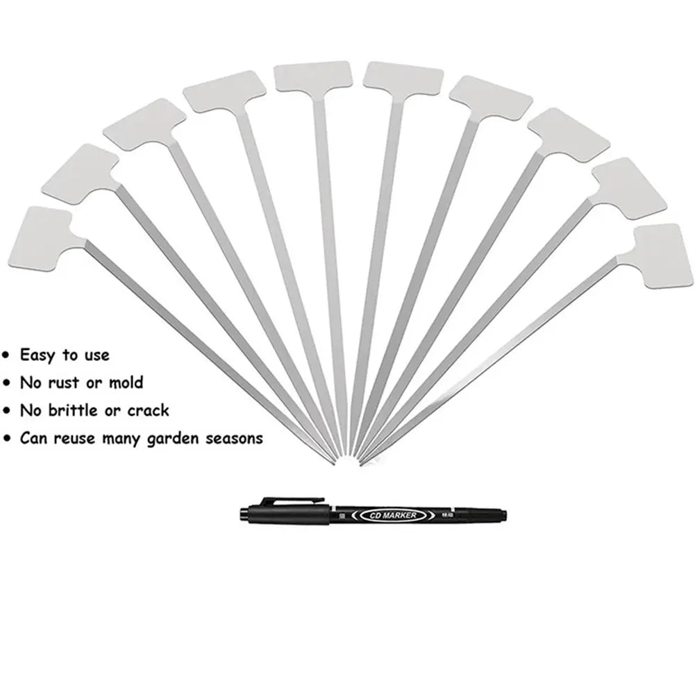 Alloet Stainless Steel Plant Labels 10 Pack Weatherproof Garden Markers