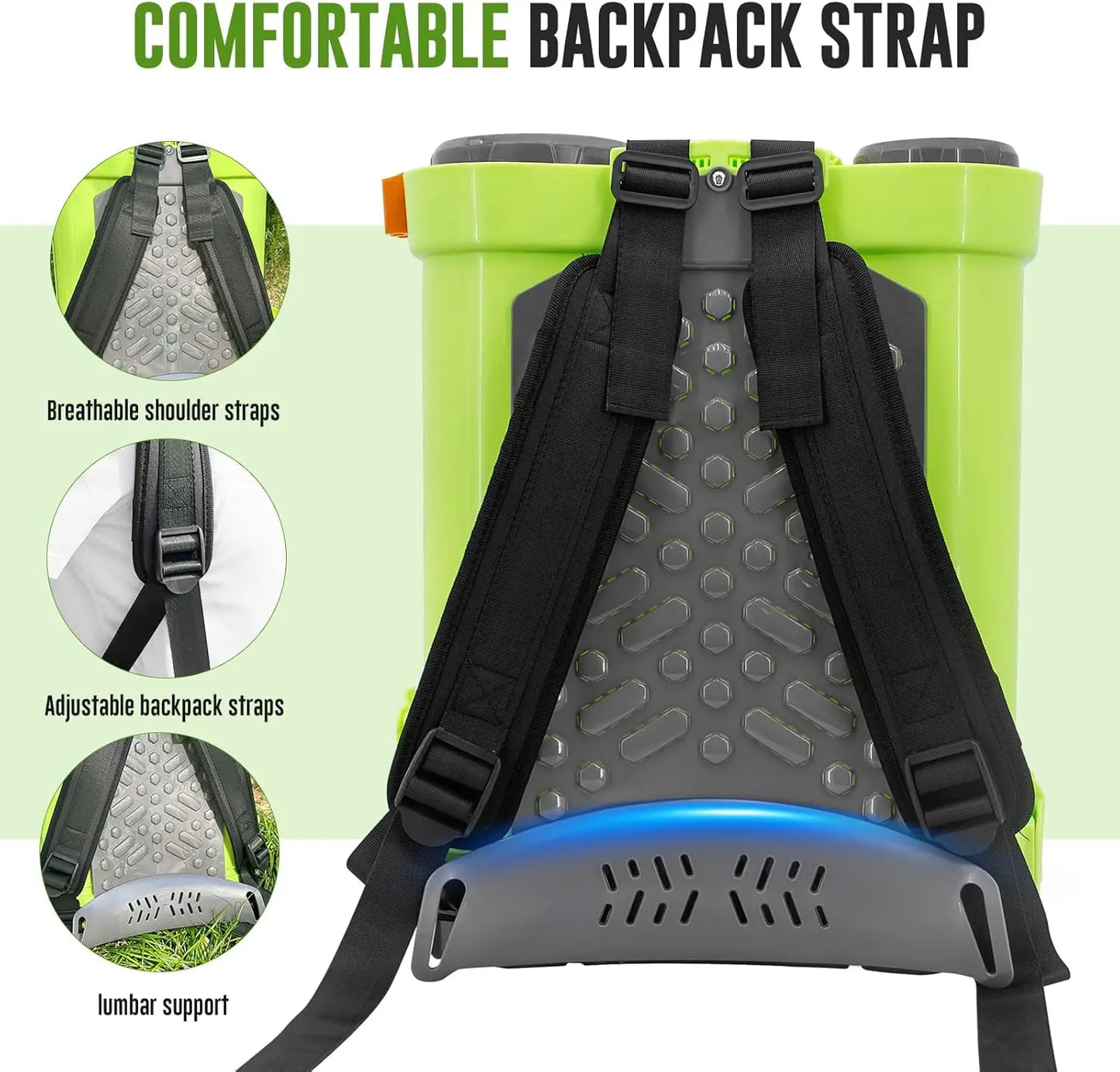 Electric Backpack Sprayer With 100 PSI TelescopicWand And 5 Nozzles