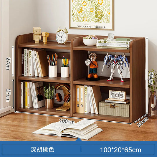 Three Tier Wood Bookcase Storage Shelf for Home Office Desk