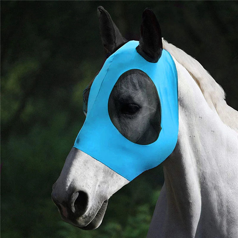 Anti Fly Mesh Equine Mask For Horses With Covered Ears