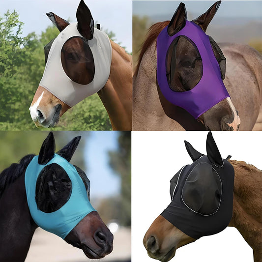 Anti Mosquito Mask For Horse Riding Equestrian Breathable Mesh Hood