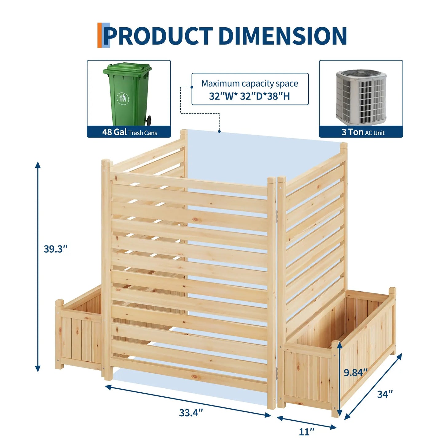 HiMISS Trellis Planter With Wooden Raised Bed For Outdoors