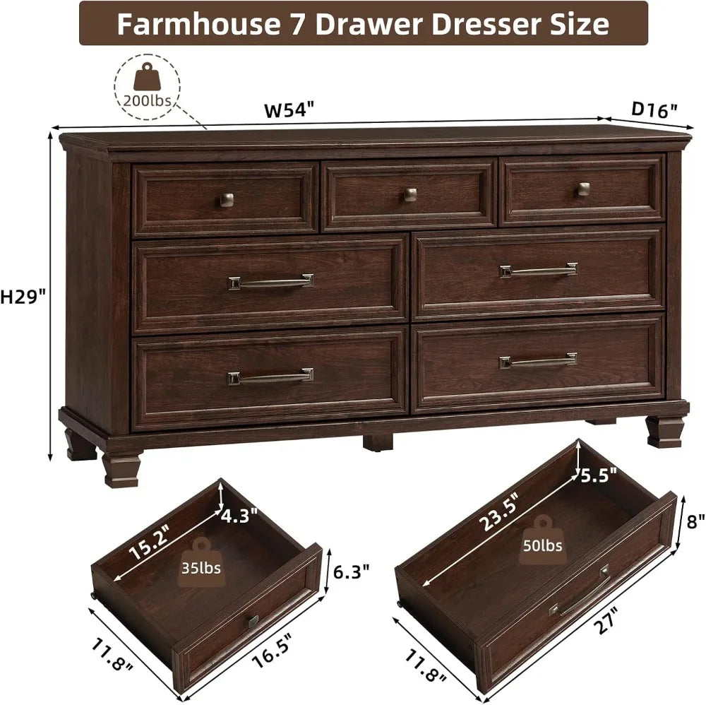 Rustic Wood Dresser Chest For Bedroom Farmhouse Style