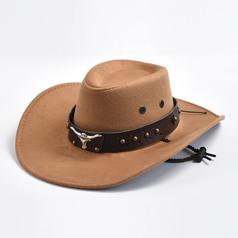 IF IFOND Western Cowboy Hat Suede Big Edge Unisex Cosplay