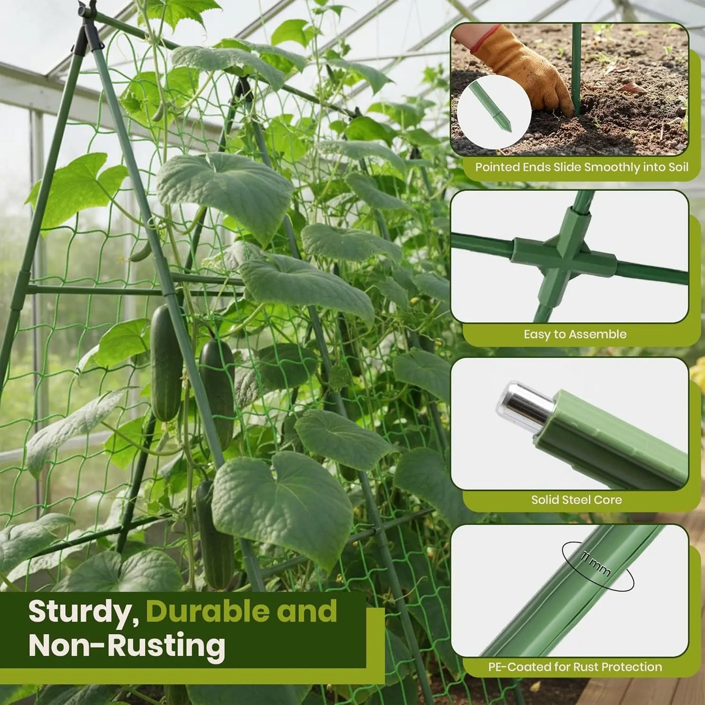 A-Frame Garden Trellis For Climbing Plants Easy Assembly Durable Steel