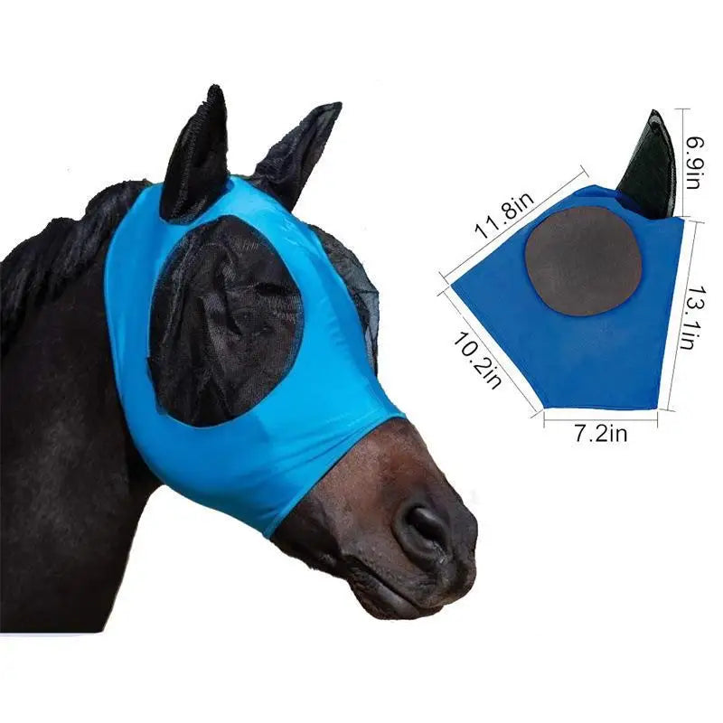 Anti Fly Mesh Equine Mask For Horses With Covered Ears