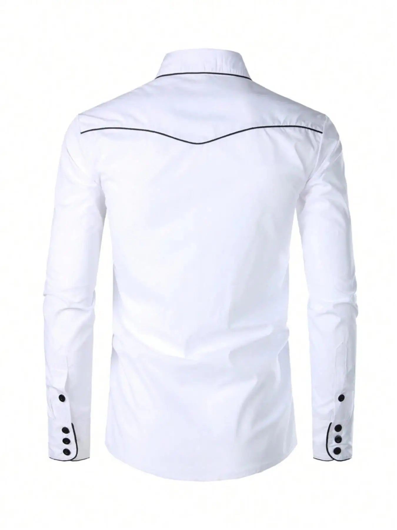 Men's Western Style Embroidered Long Sleeve Shirt For Casual Wear