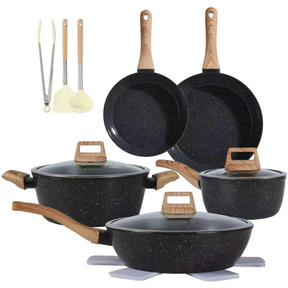 US Ceramic Nonstick Cookware Set Pots And Pans Kitchen