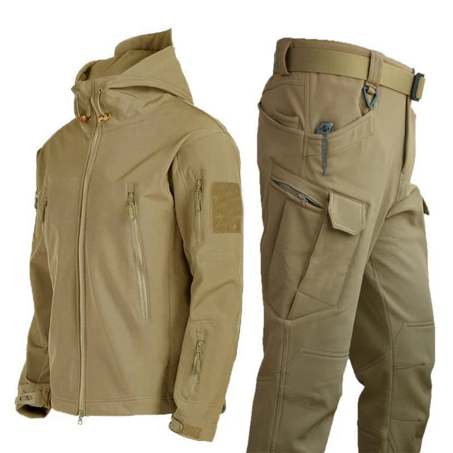 Mazerout Men Tactical Softshell Waterproof Fleece Jacket
