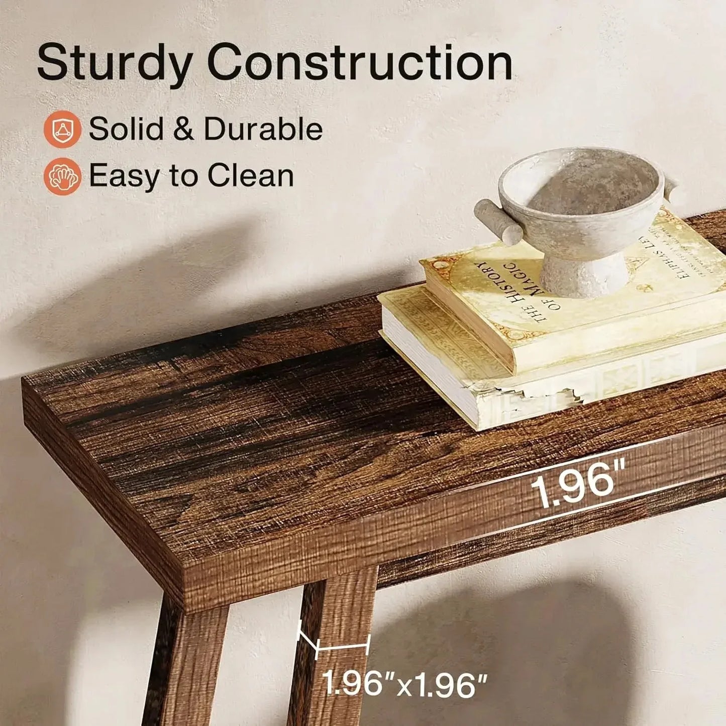 Little Tree All Wood Console Table Two Tier For Entryway Hallway Living Room