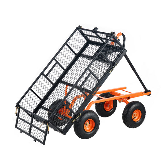SucceBuy Garden Cart Sturdy Metal Utility Wagon 400 880 Capacity