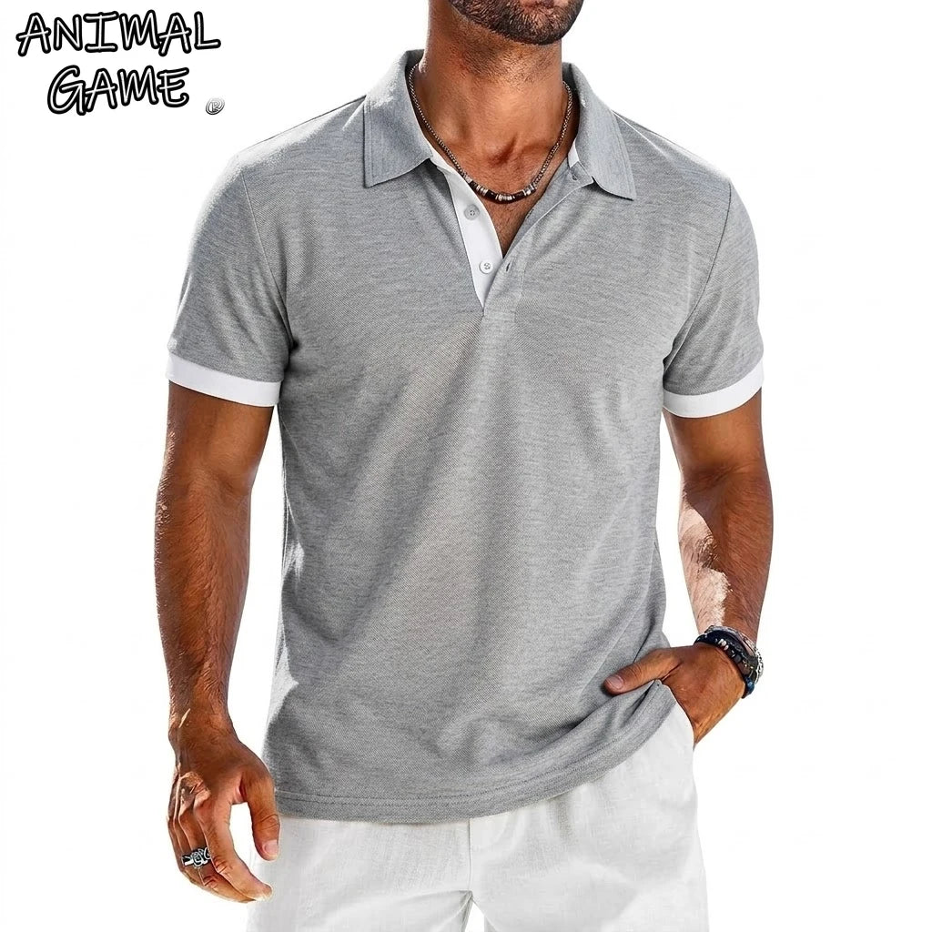 Animal Game Mens Summer Polo Shirt Short Sleeve Breathable