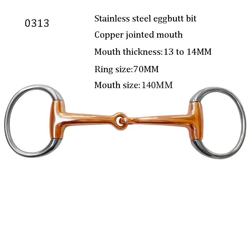 Stainless Steel Eggbutt Snaffle Bit For Horse Training