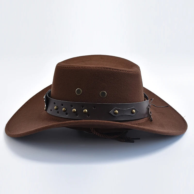 IF IFOND Western Cowboy Hat Suede Big Edge Unisex Cosplay