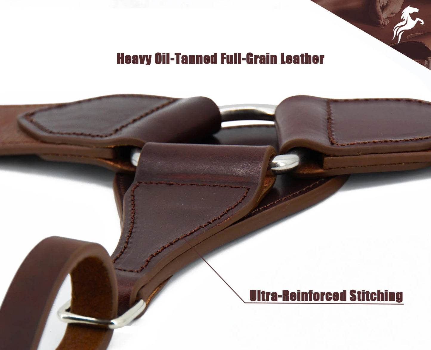 Jeereal Western Horse Breast Collar Heavy Oil Tanned Leather Tooled