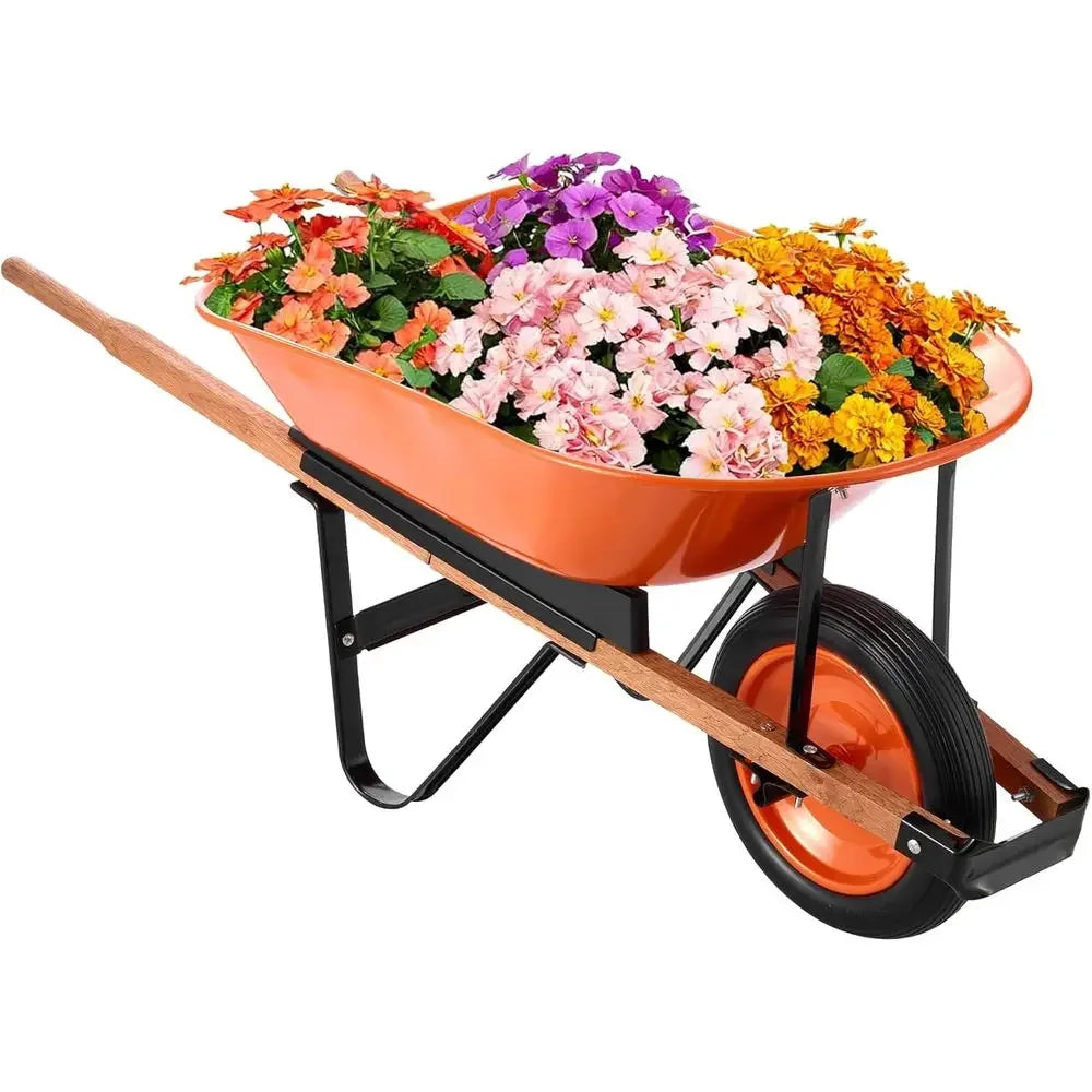 Single Wheel Garden Cart 5 Cu Ft Capacity 265 Pounds