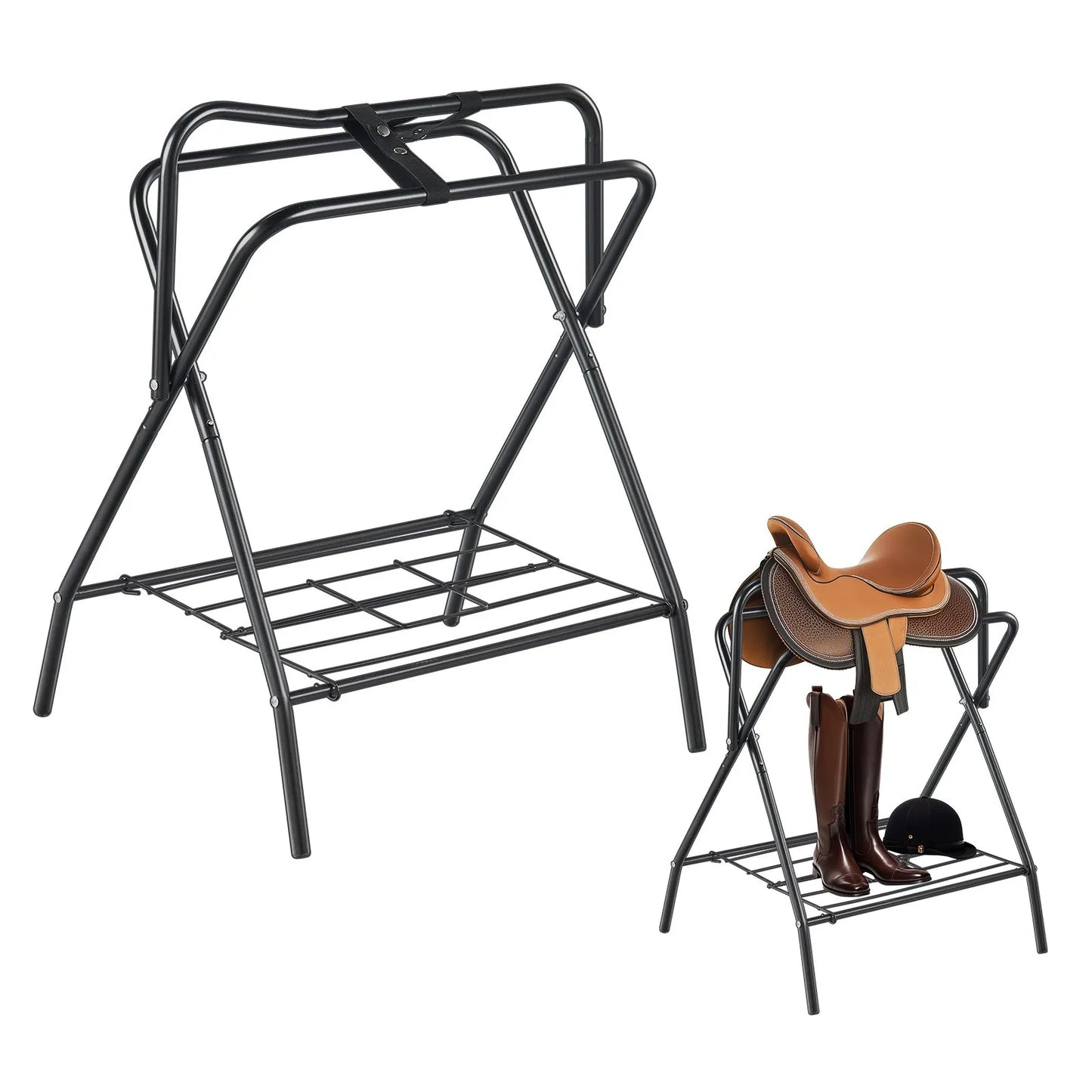 Folding Saddle Rack Freestanding Horse Saddle Stand 2 Pack