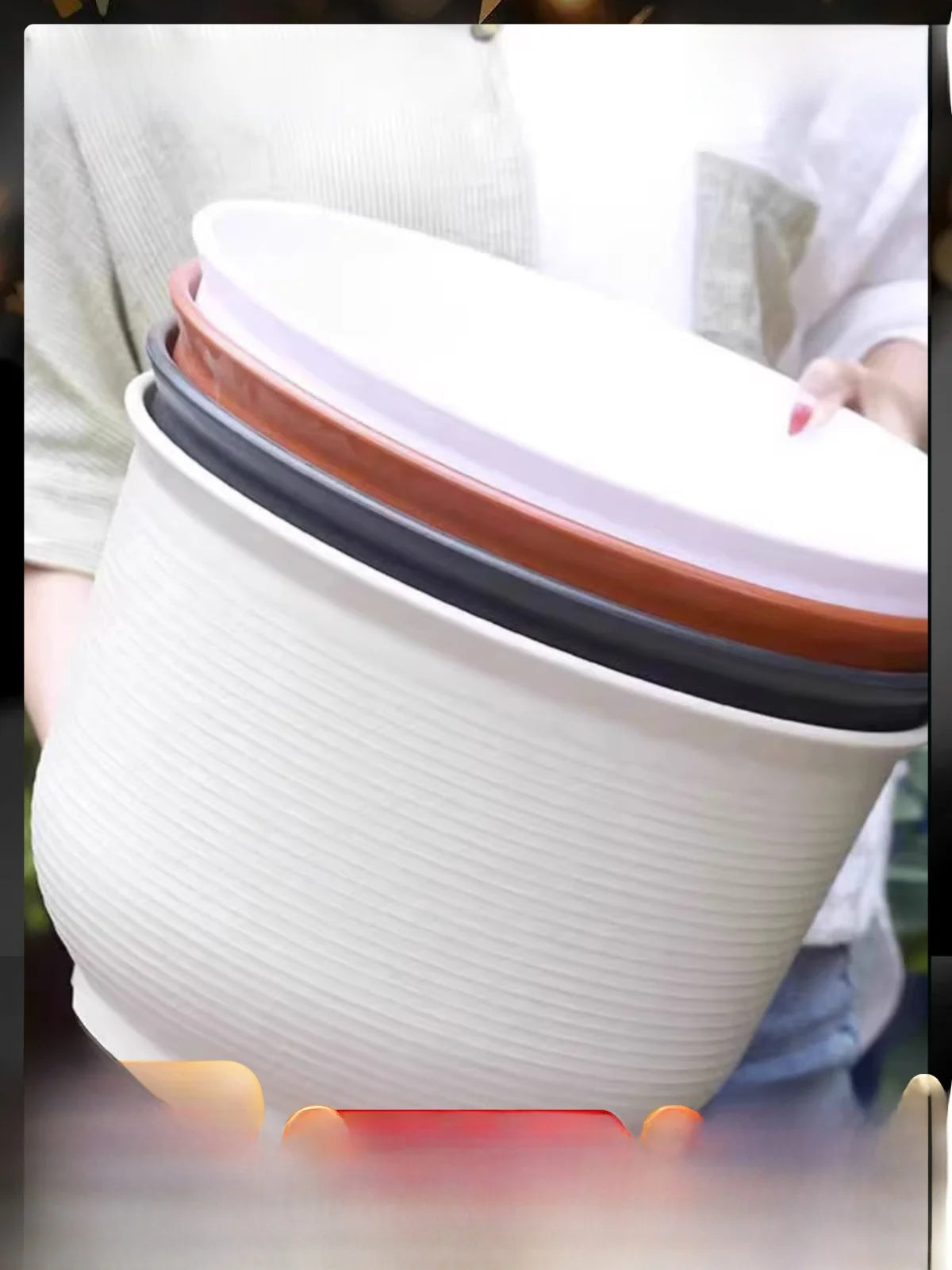 Eco-friendly Resin Nordic Style Plastic Flower Pots Large Size Succulent Plant Pots Indoor Outdoor Courtyard Simulation Ceramic