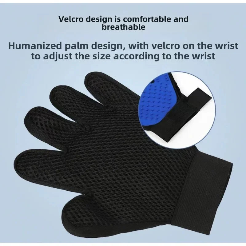 Anti Scratch Cat Grooming Gloves Deshedding Massaging Rubber Mitt