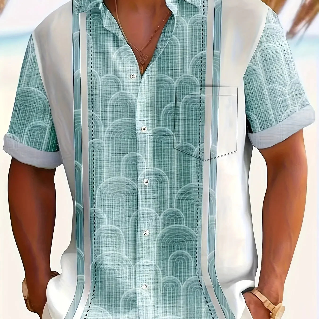 Mens 3D Printed Short Sleeve Hawaiian Shirt With Multiple Patterns