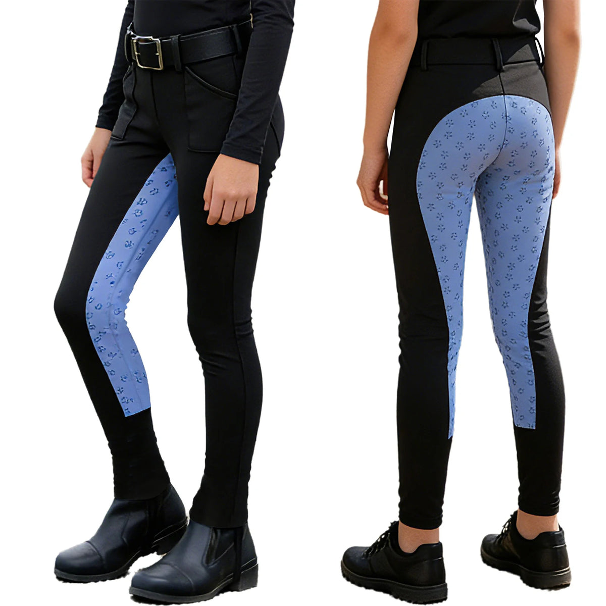 Freebily Girls Equestrian Riding Breeches Non Slip Horse Riding Leggings