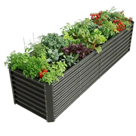 OLOEY Raised Garden Bed Kit Galvanized Planter Outdoor Metal Beds