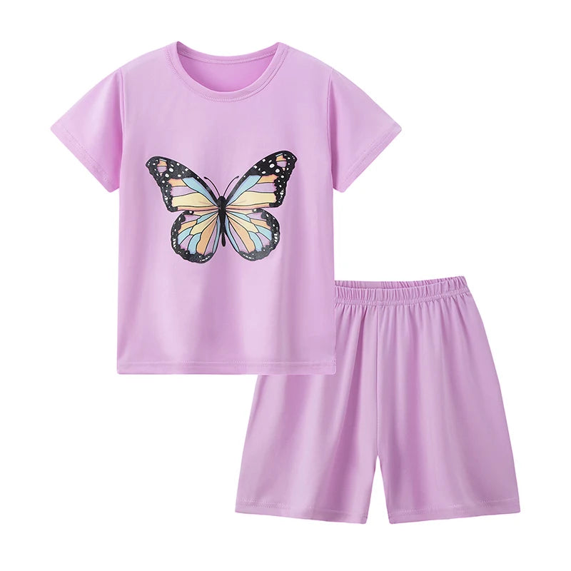 Unisex Kids Summer Shorts Set Two Piece Outfit For Home And Outdoors