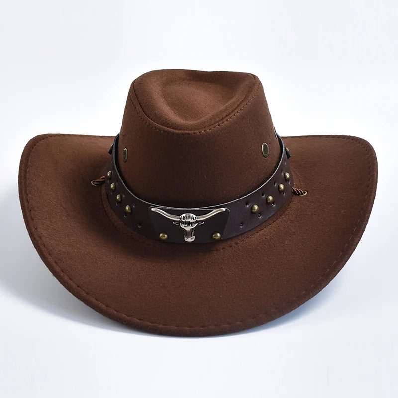 IF IFOND Western Cowboy Hat Suede Big Edge Unisex Cosplay