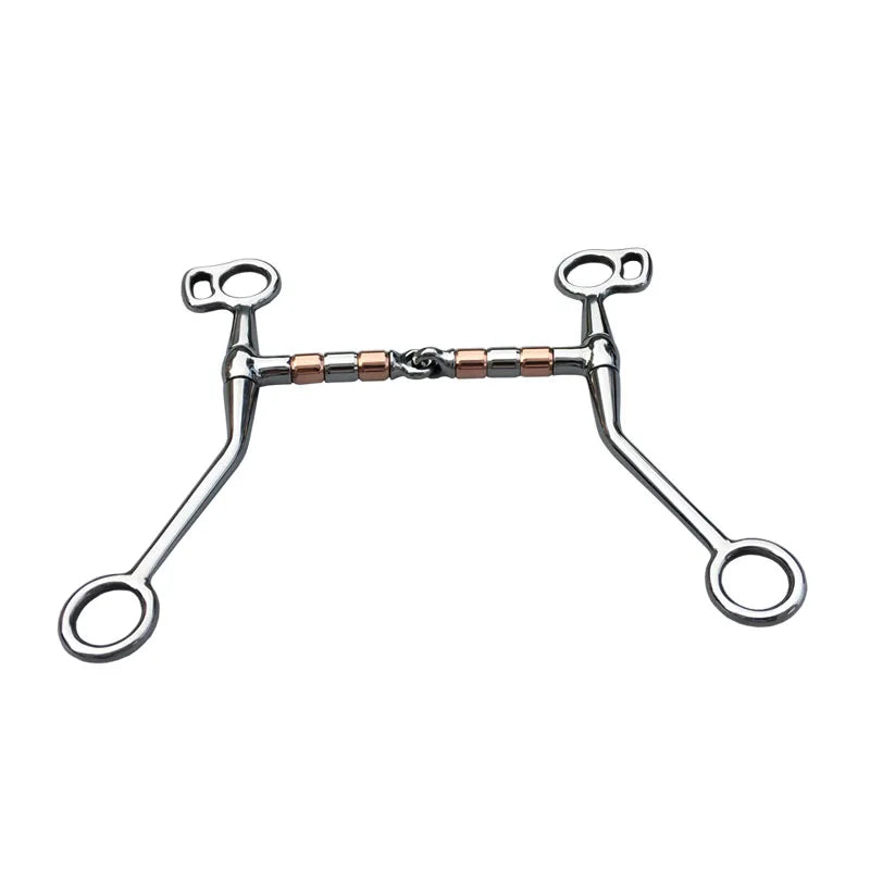 Western Bit Equipment Long Shank Copper Roller Mouth Stainless Steel Training Horse Bit 5 Inches 13cm