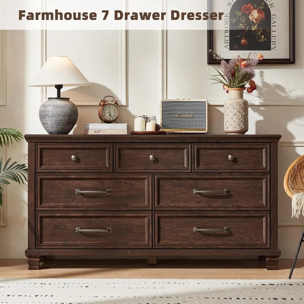 Rustic Wood Dresser Chest For Bedroom Farmhouse Style