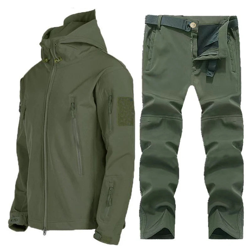 Mazerout Men Tactical Softshell Waterproof Fleece Jacket