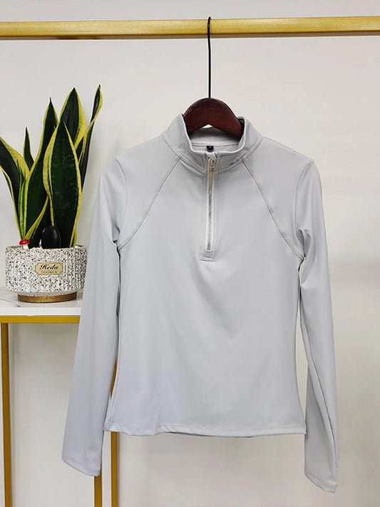 NONECN Equestrian Baselayer Zip Top For Long Sleeve Riding