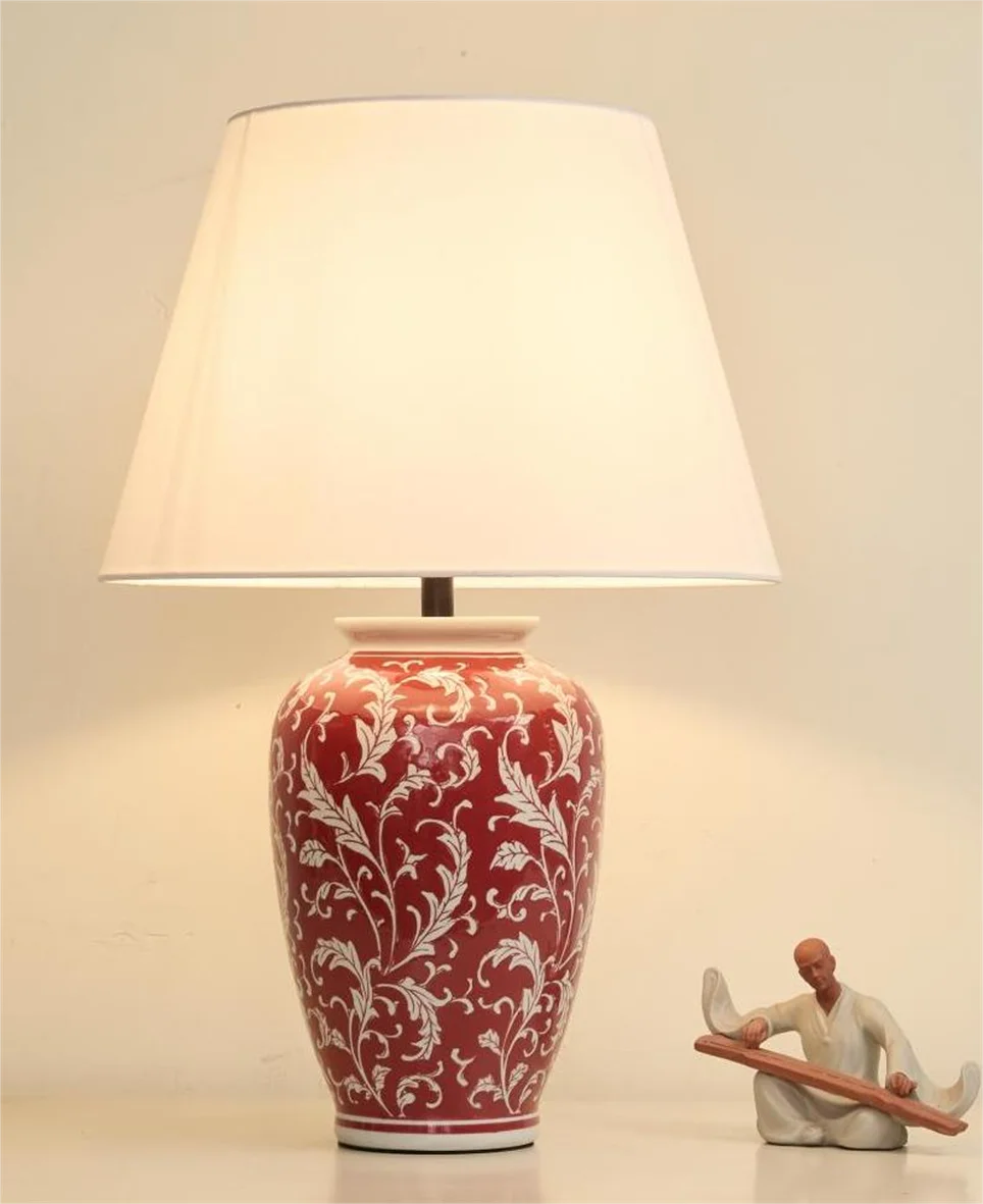 Winfordo Wabi Sabi Ceramic Table Lamp for Living Room Decor