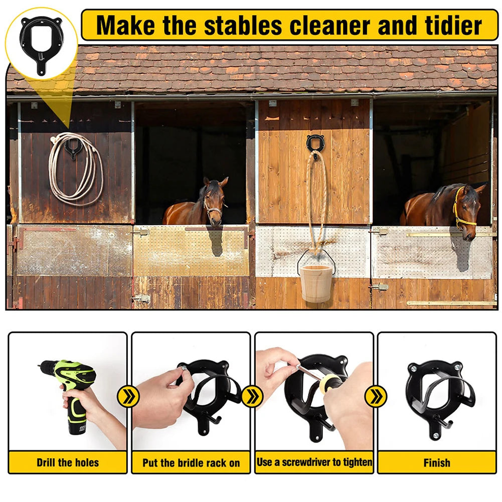 Laimanei Wall Mounted Horse Bridle Rack For Barn Tack Storage