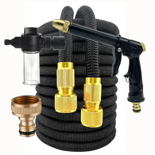 Expandable Garden Hose Reel With Metal Connector High Pressure TPE