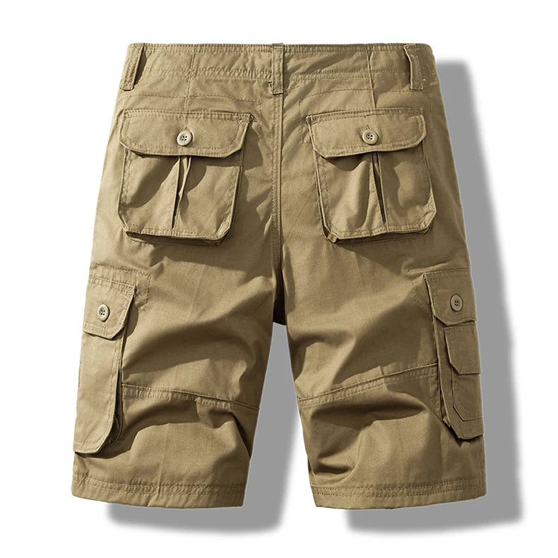 GQXAON Mens Cotton Cargo Shorts Tactical Hiking Fishing Streetwear