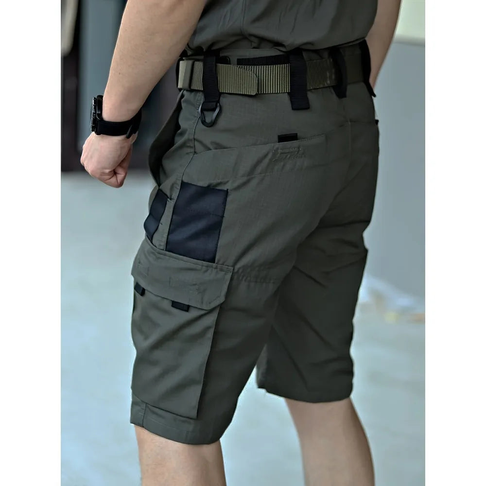 YKS JOOBCN Men's Multi-Pocket Outdoor Shorts Waterproof Wear-Resistant