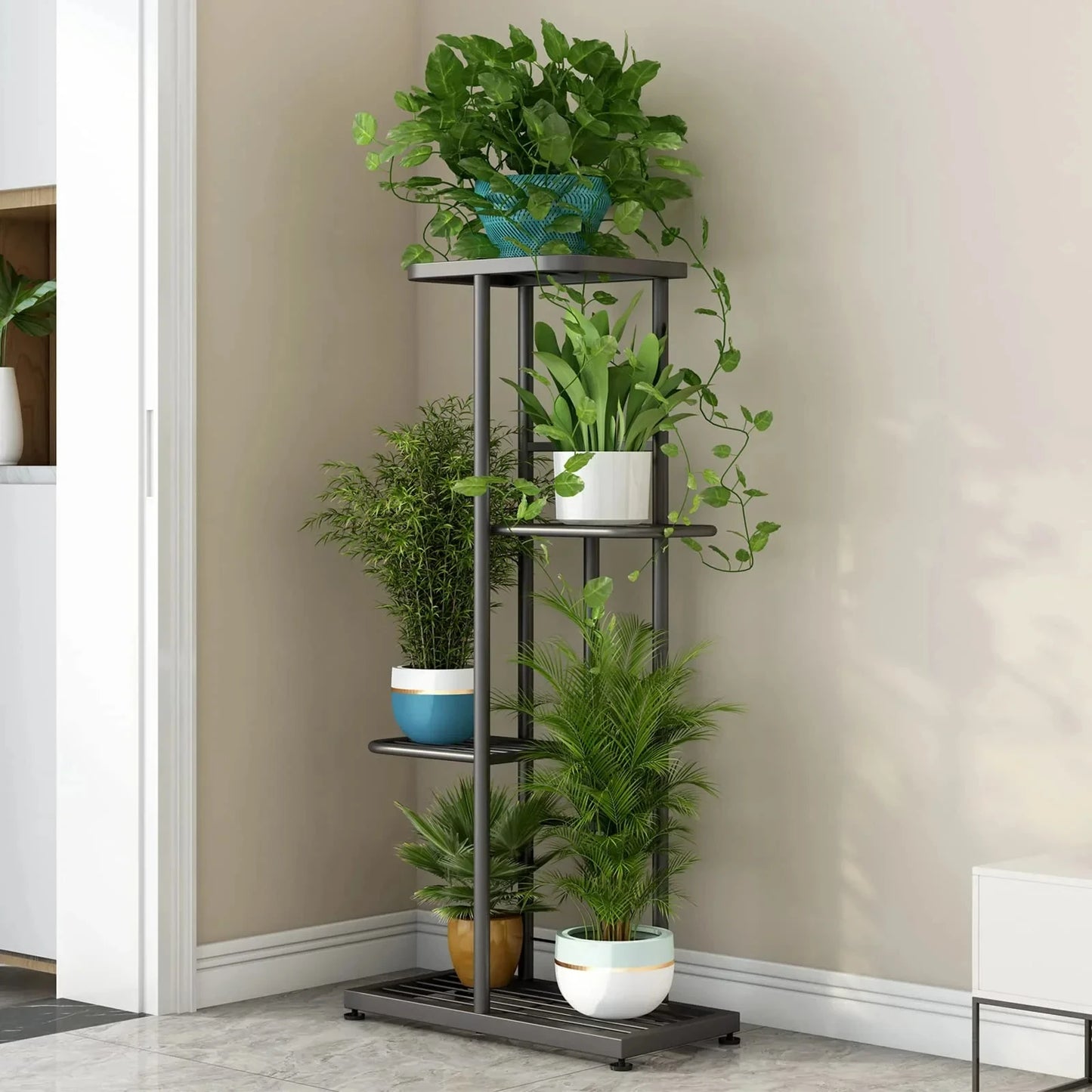 Iron Flower Stand Pot Display Shelf For Balcony Garden Decoration