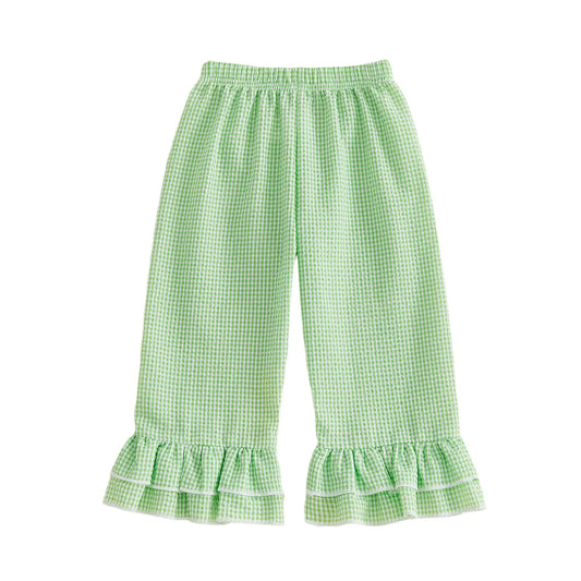 Pudcoco Toddler Girls Plaid Elastic Waist Flare Pants For Kids