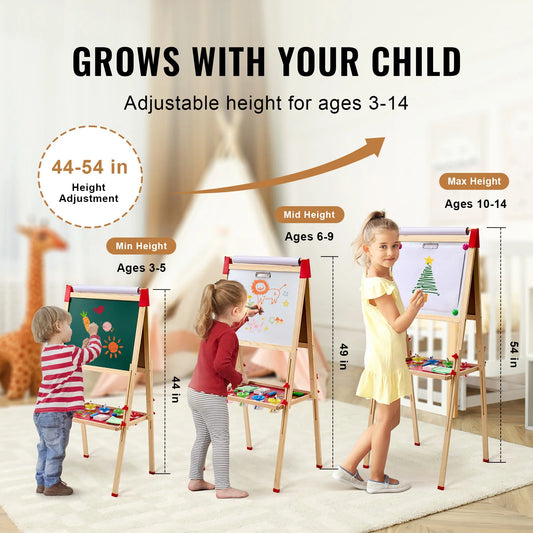SucceBuy Wooden Double Sided Magnetic Drawing Board For Kids