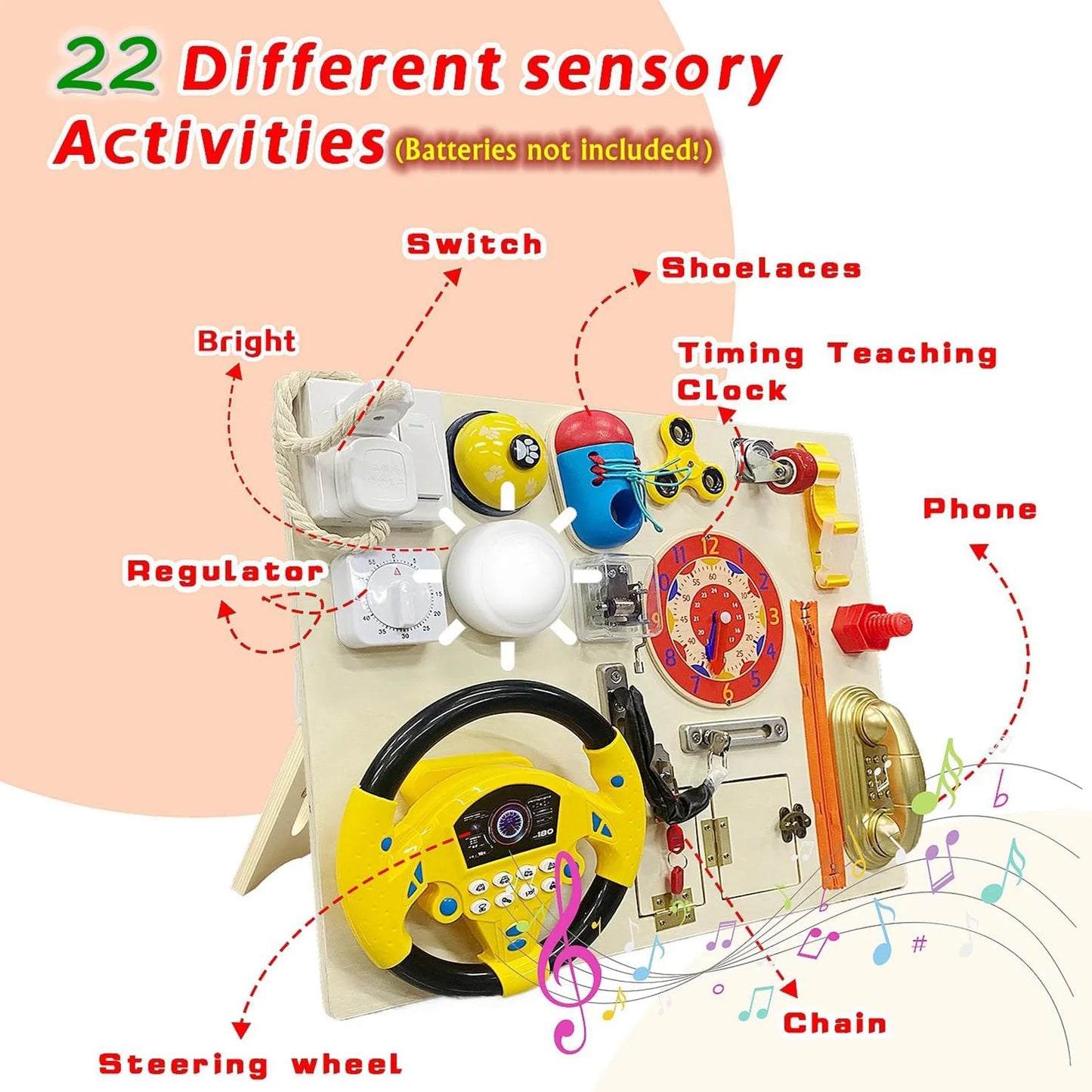 Wooden Toddler Sensory Board Activity Toy For Home Learning