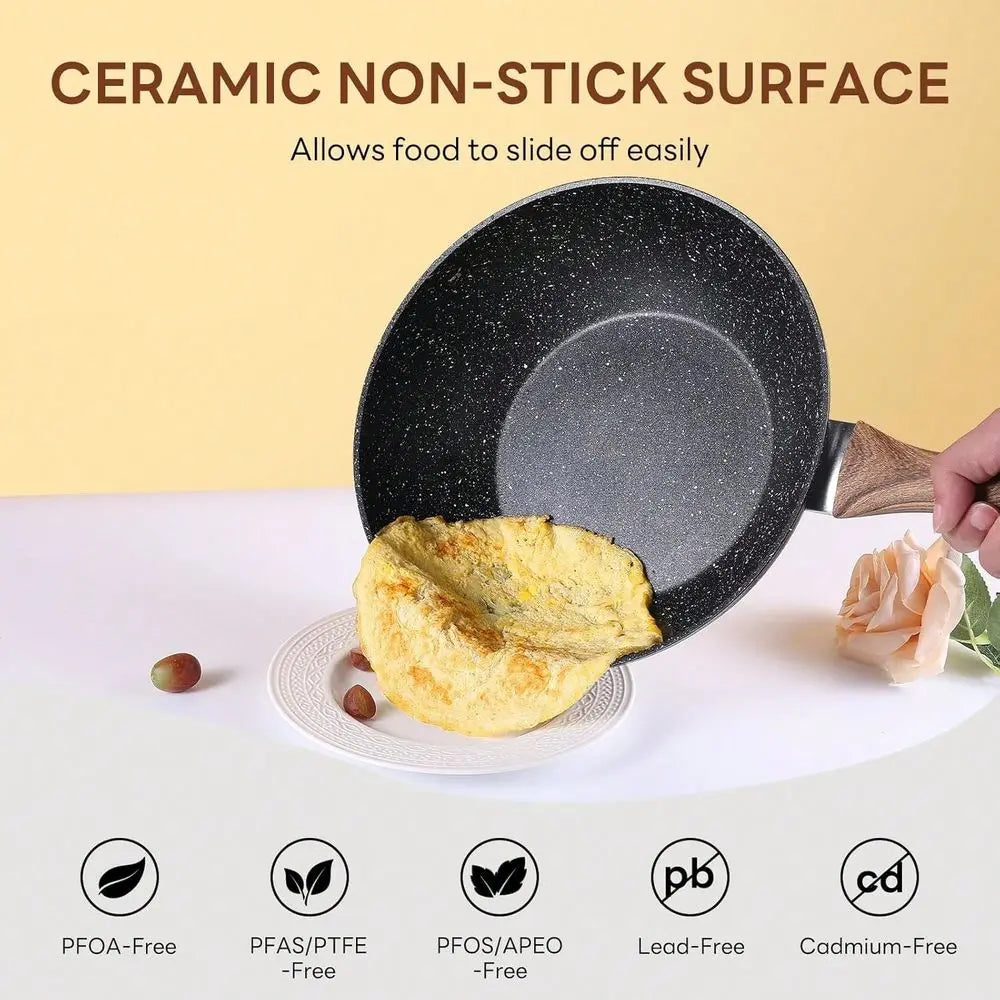 XMSJ Induction Pots And Pans Set With Detachable StayCool Handles