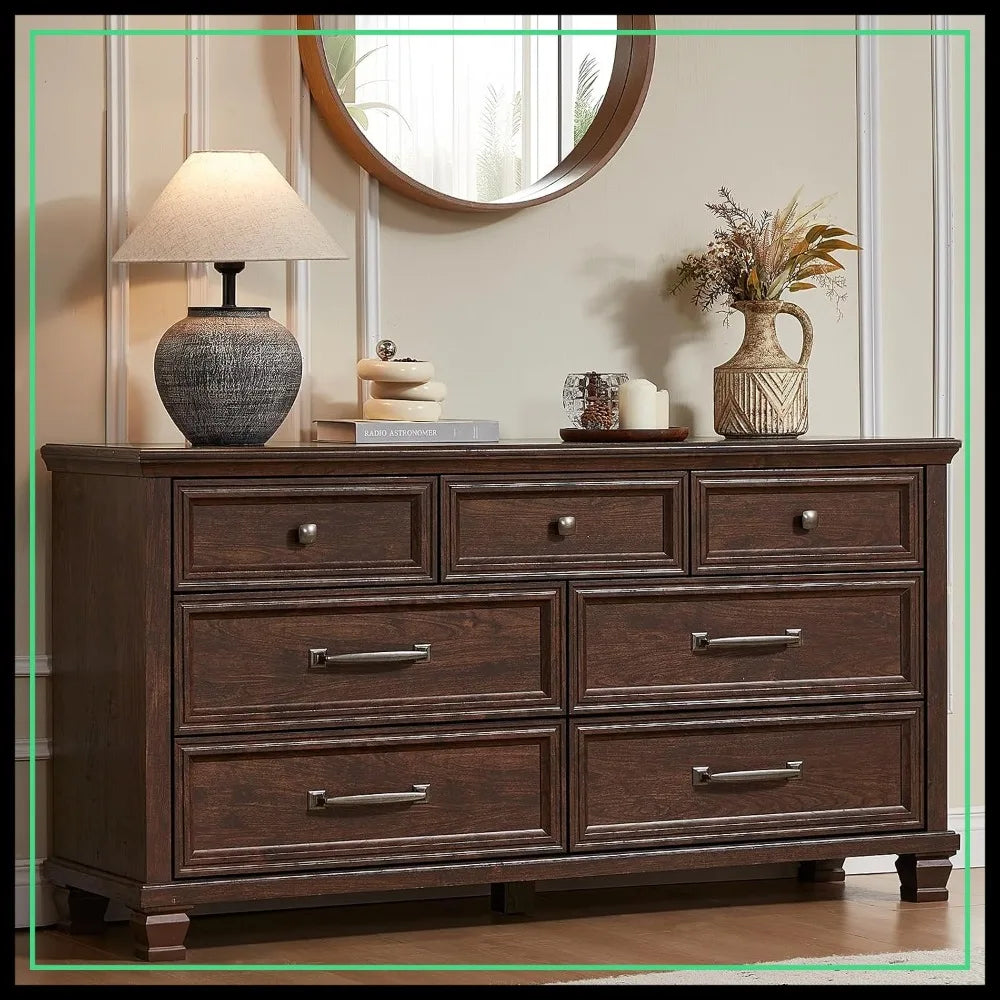 Rustic Wood Dresser Chest For Bedroom Farmhouse Style