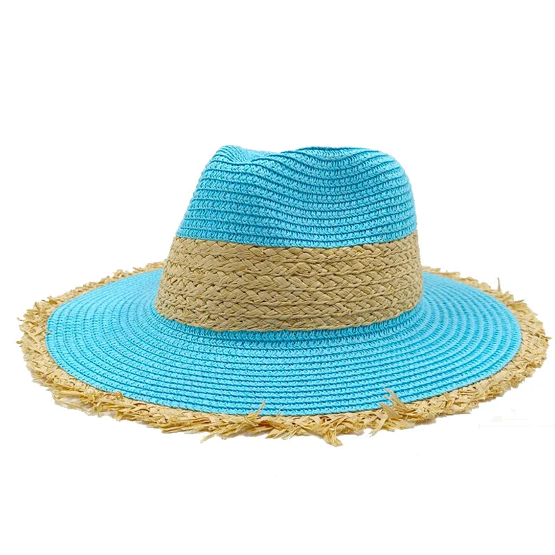 TrancyfineCN Unisex Straw Fedora Hat Travel Beach Sun Hat