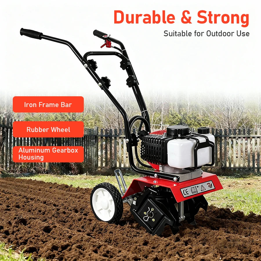 Tungfull Gas Powered 2 Stroke Micro Cultivator Garden Tiller