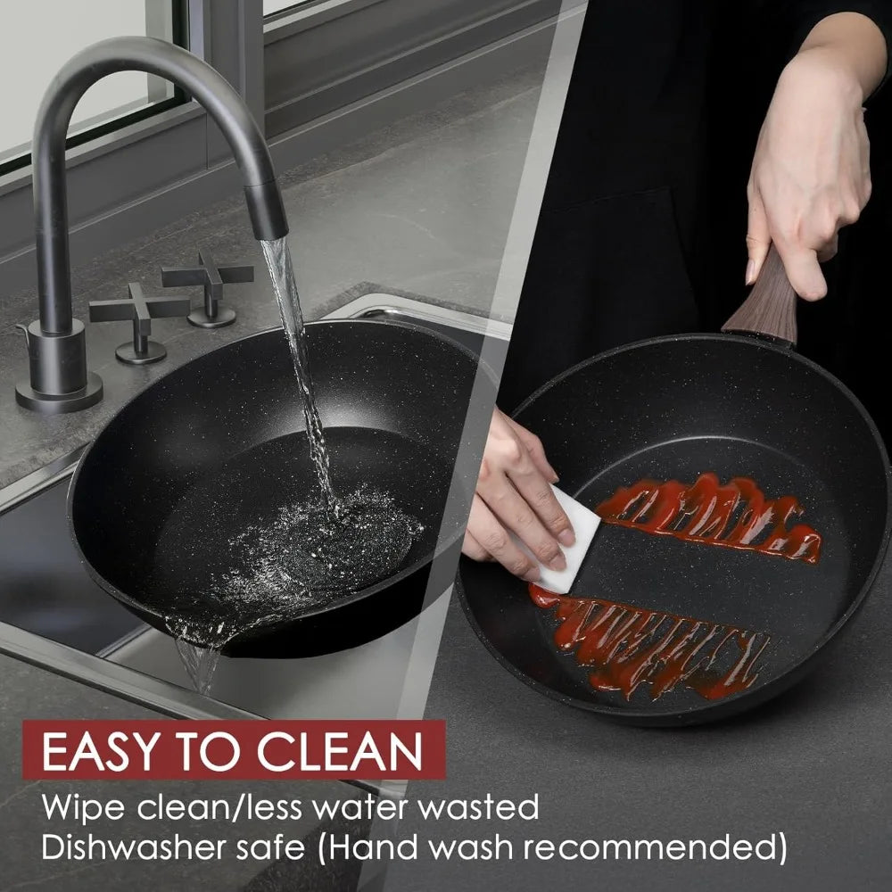 Iosn Pots And Pans Set Nonstick Kitchen Cookware With Grill Pan