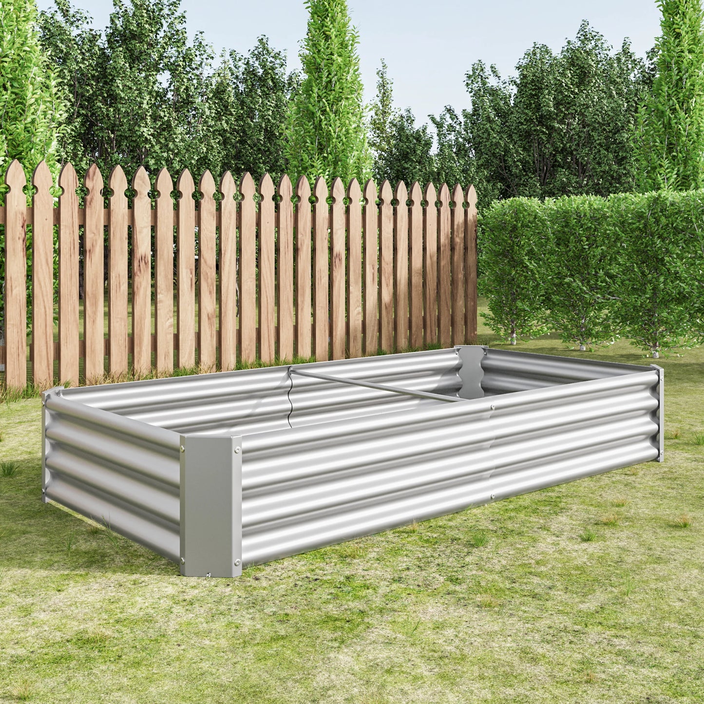 Raised Garden Bed Outdoor Metal Rectangle Planter For Plants