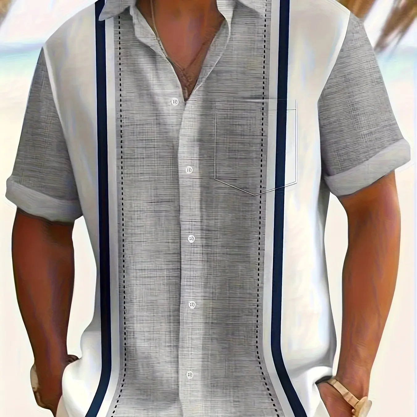 Mens 3D Printed Short Sleeve Hawaiian Shirt With Multiple Patterns